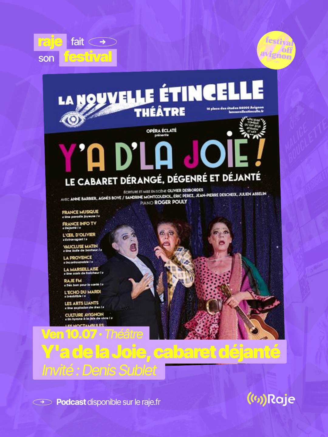 RAJE fait son festival - « Y'a de la Joie, cabaret déjanté » - 10.07.2026