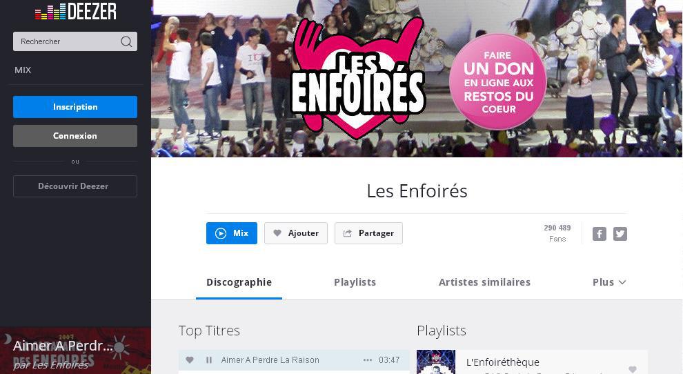 Un partenariat entre Deezer et les Restos du Coeur