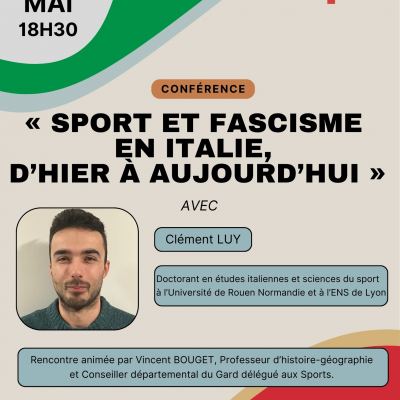 Conférence de Clément Luy sur le sport et le fascisme en Italie d’hier à aujourd’hui