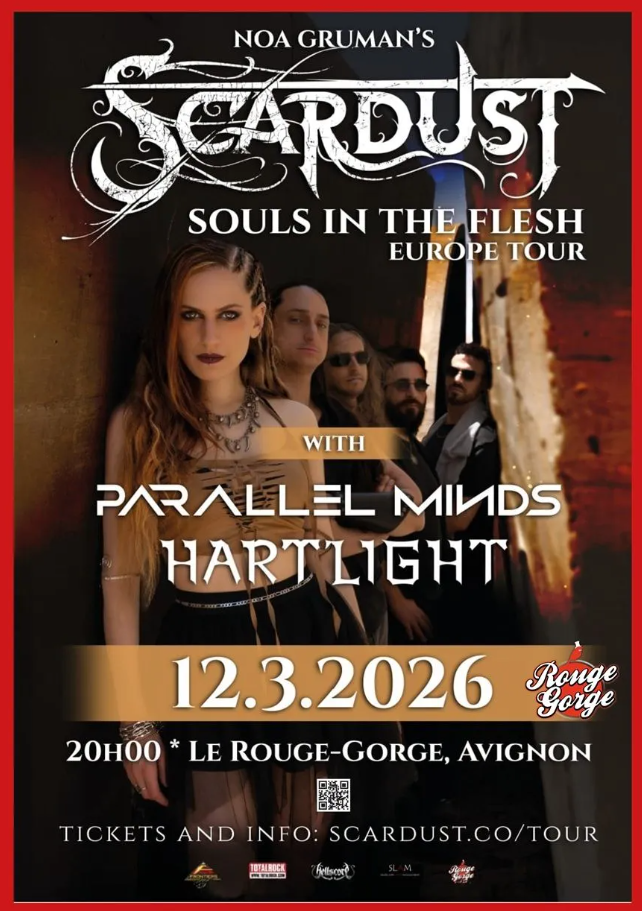 Soirée métal épique et immersive au Rouge Gorge le 12 mars avec Scardust, Hartlight et Parallel Minds
